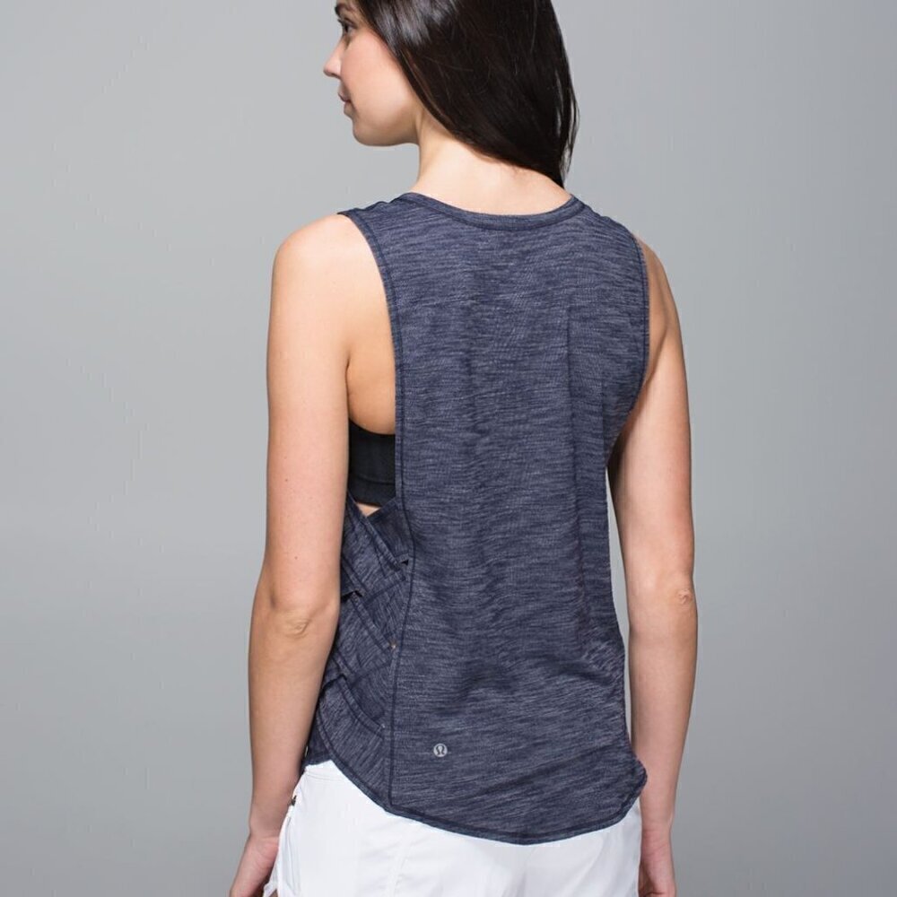 Lululemon Var-City Muscle Tank Heathered Blue - Picture 2 of 7